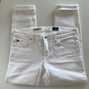 NWOT AG White “The Stilt roll up” jeans